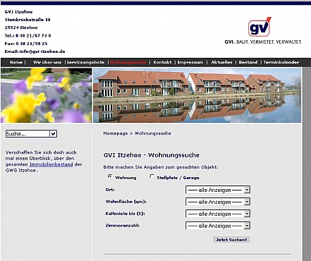 GVI Itzehoe Immobilien-Webseite Screenshot 1