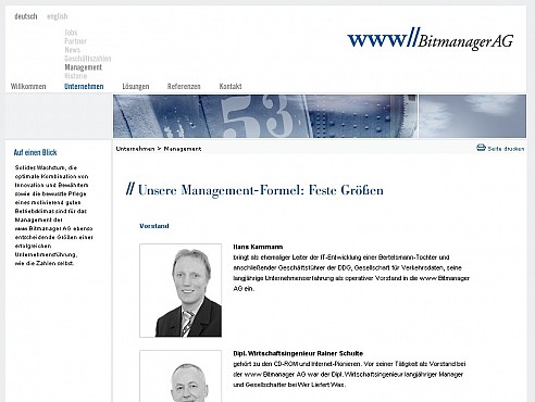 Bit Manager AG homepage Screenshot 2