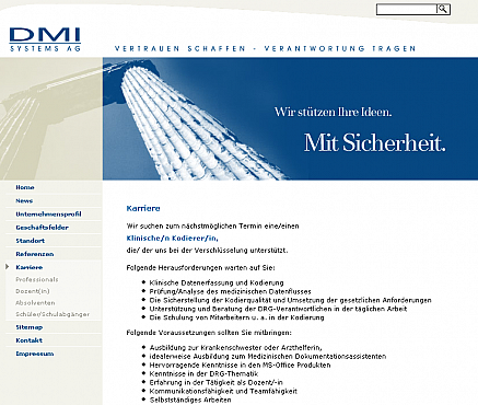 DMI Systems homepage Screenshot 2