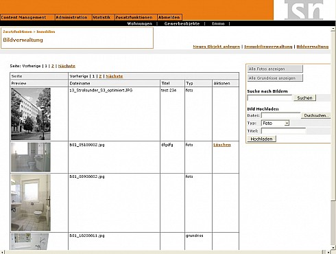 ISN Immobilien Verwaltungsmodul Screenshot 2