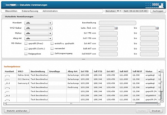 Sales application in Adobe Flex Screenshot 1