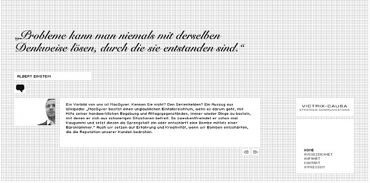 Victrix Causa Homepage Screenshot 1