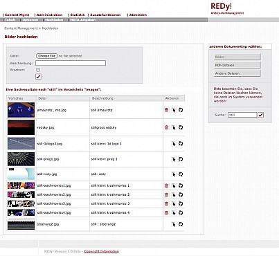 Redy content management system Screenshot 3