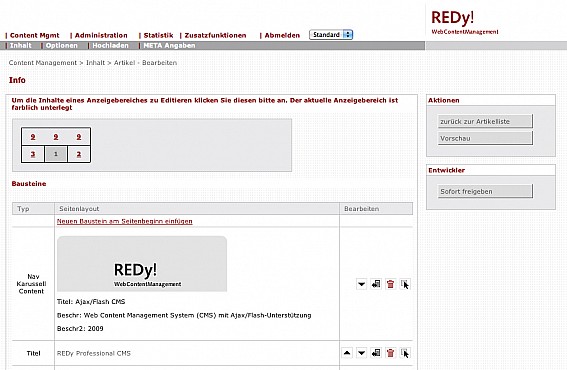 Redy Content Management System Screenshot 2