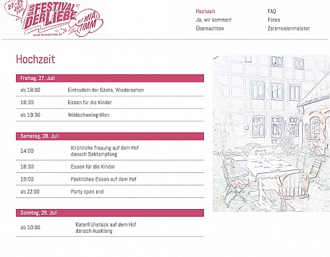 Festival der Liebe - Hochzeits-Webseite Screenshot 2