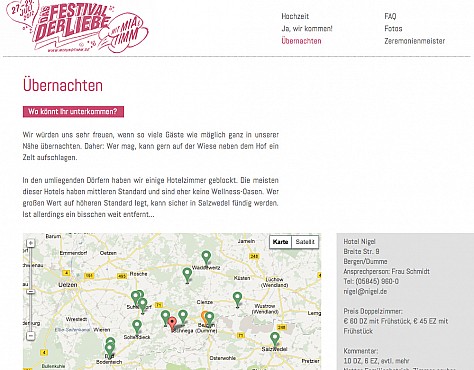 Festival der Liebe - Hochzeits-Webseite Screenshot 4