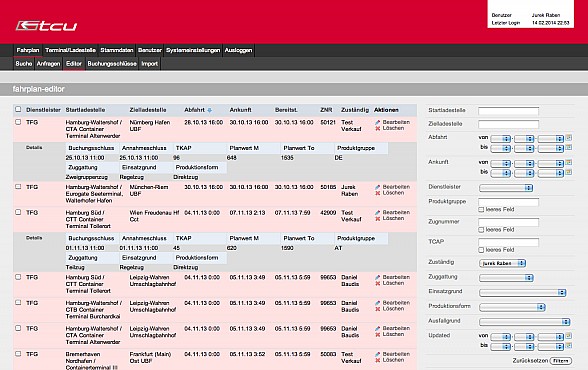 Symfony Application TCU-Fahrplan Screenshot 3