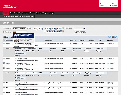Symfony Application TCU-Fahrplan Screenshot 4